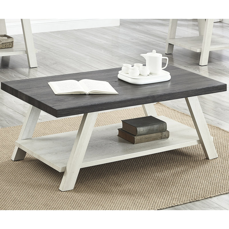 Table en bois composite - Style bureau, couleur anthracite et beige