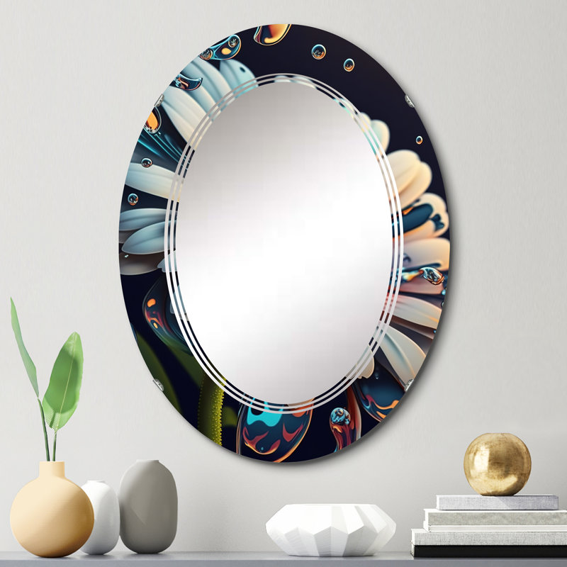 Miroir mural Oritse Modern Blooming Daisy II, 30 po x 20 po
