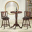 Ensemble de 2 tabourets de bar pivotants en bois à 360 degrés avec siège rembourré-443202096