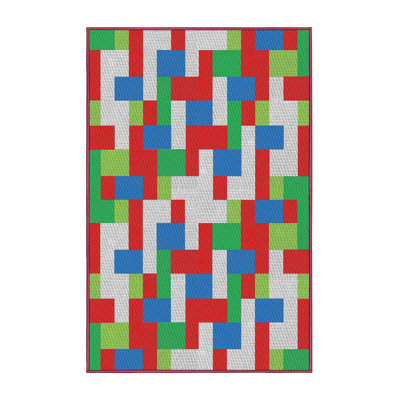 Tapis vert à motif géométrique Kiker