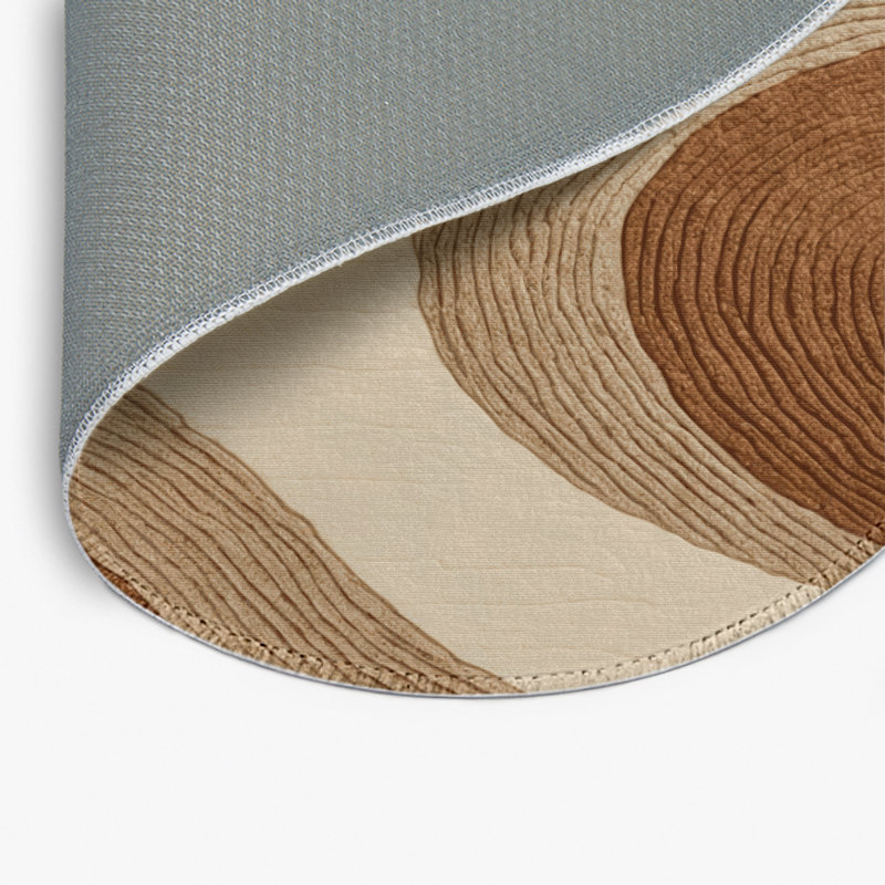 Tapis d'intérieur et d'extérieur brun Nature, Rond 5 pi
