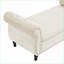 Banc avec repose-pieds et rangement Coussin en velours beige classique pour la chambre à coucher du salon | Bois | Noir-1629588671