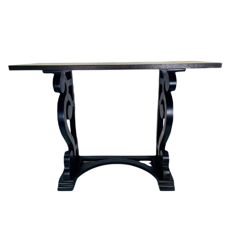 Console d'écriture 42 po blanc délavé, Noyer / noir rustique