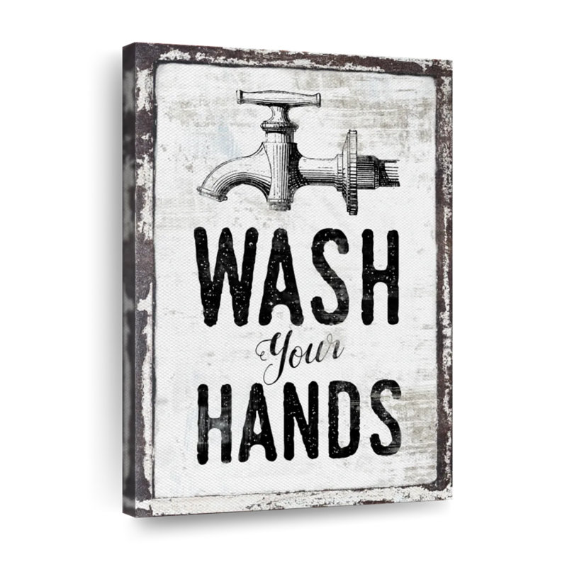 «Wash Your Hands», impression sur toile, H 30 po x l 20 po x P 1,25 po