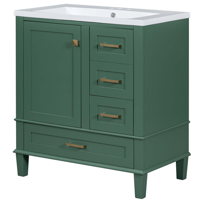 Ensemble de meuble-lavabo moderne 30 po avec meuble-lavabo 30 po, Vert