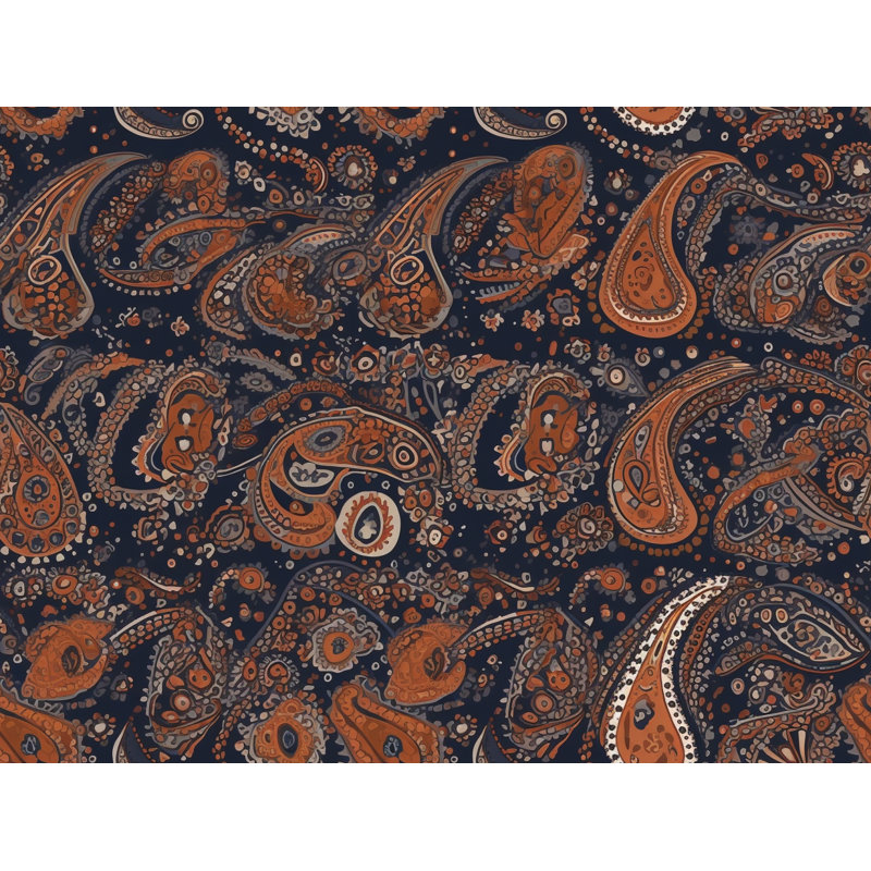 Polyester Comforter, Brown/Navy Paisley, King Comforter