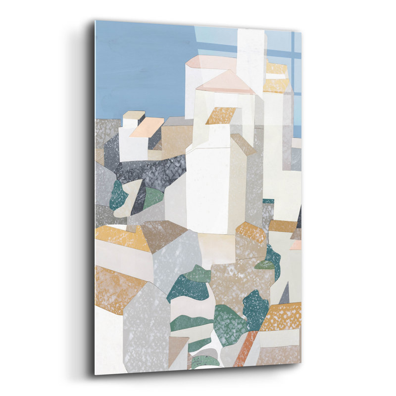 «Tuscan Village 1» par Coco Good, art mural en verre acrylique, H 24 po x l 16 po x P 0,2 po