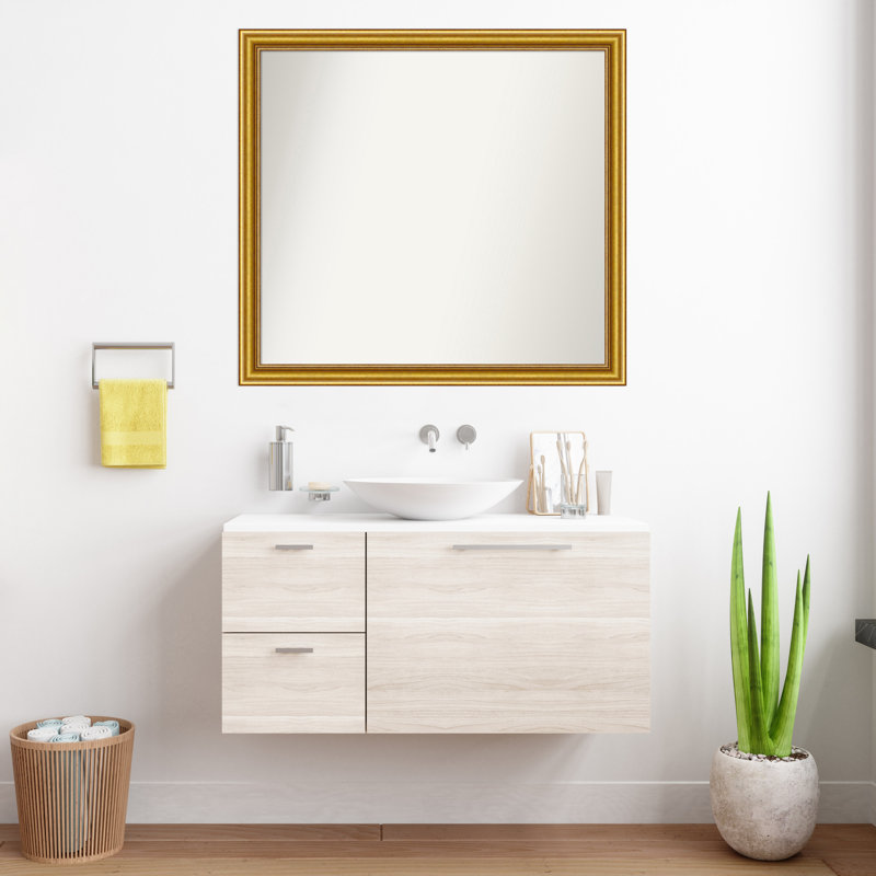 Townhouse Gold Non-Beveled Bathroom Wall Mirror, 34,75 po x 37,75 po