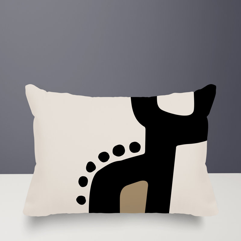 Coussin lombaire réversible intérieur / extérieur Sofi Minimalist, H 14 po x l 20 po, Crème, crème