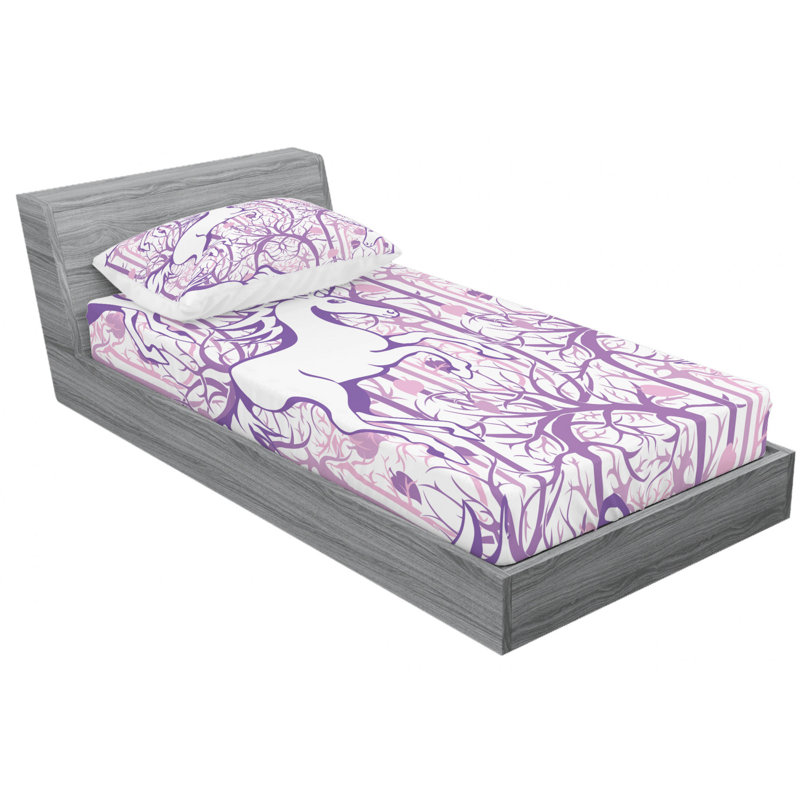 Microfiber Floral Sheet Set, Twin Sheet Set with Fitted Sheet