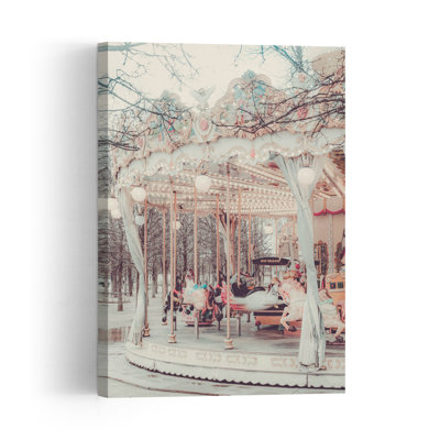 Dreamy Winter Carousel Classic Dreamy Elegant Winter Architecture Wall Art Print 1 Piece Wrapped Canvas Wall Art