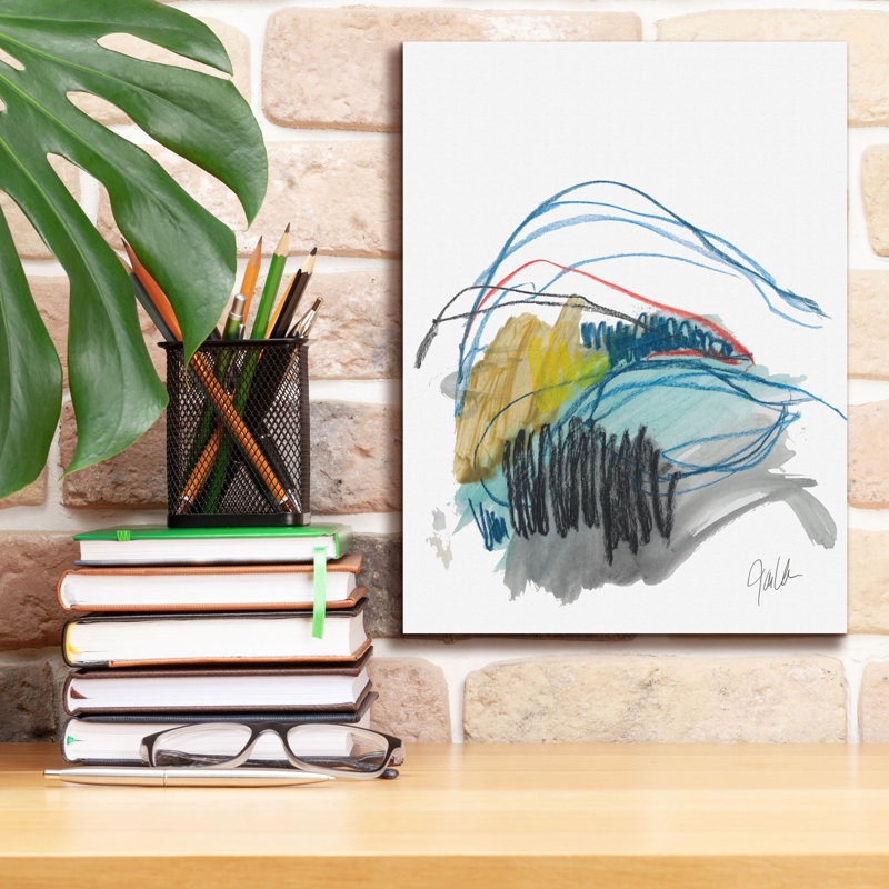 «Abstract Landscape No. 19» par Jan Weiss, art mural sur toile, H 16 po x l 12 po x P 0,75 po