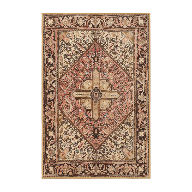 Tapis beige Southwestern, Rectangle 4 pi x 6 pi