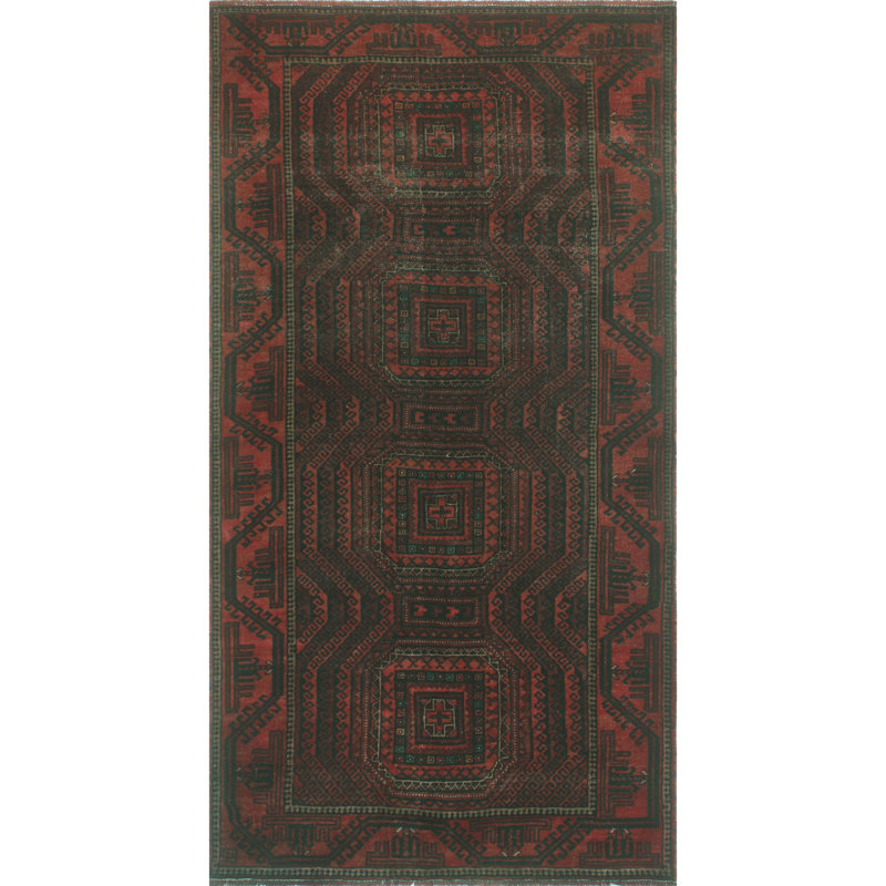 Tapis rouge semi-antique Ayagoz