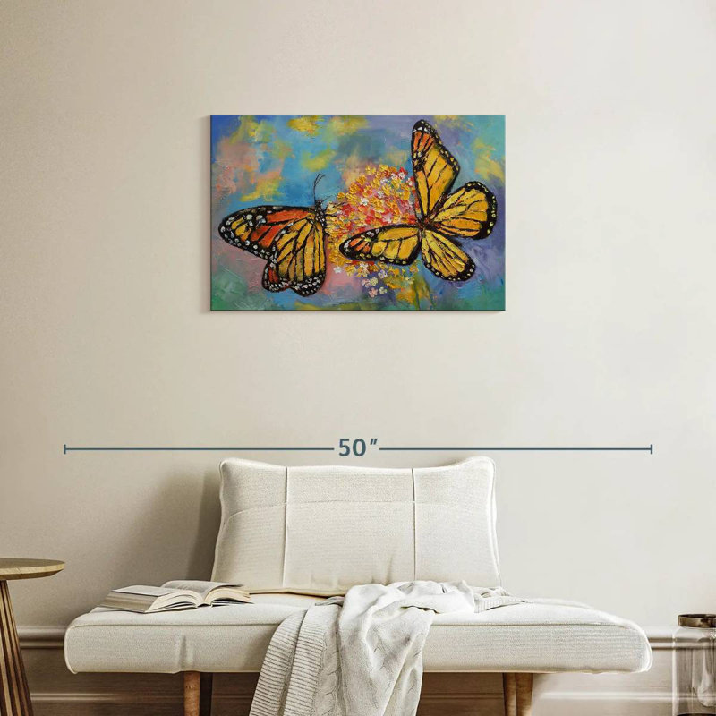 Couple de papillons monarques Brampt, H 20 po x l 30 po