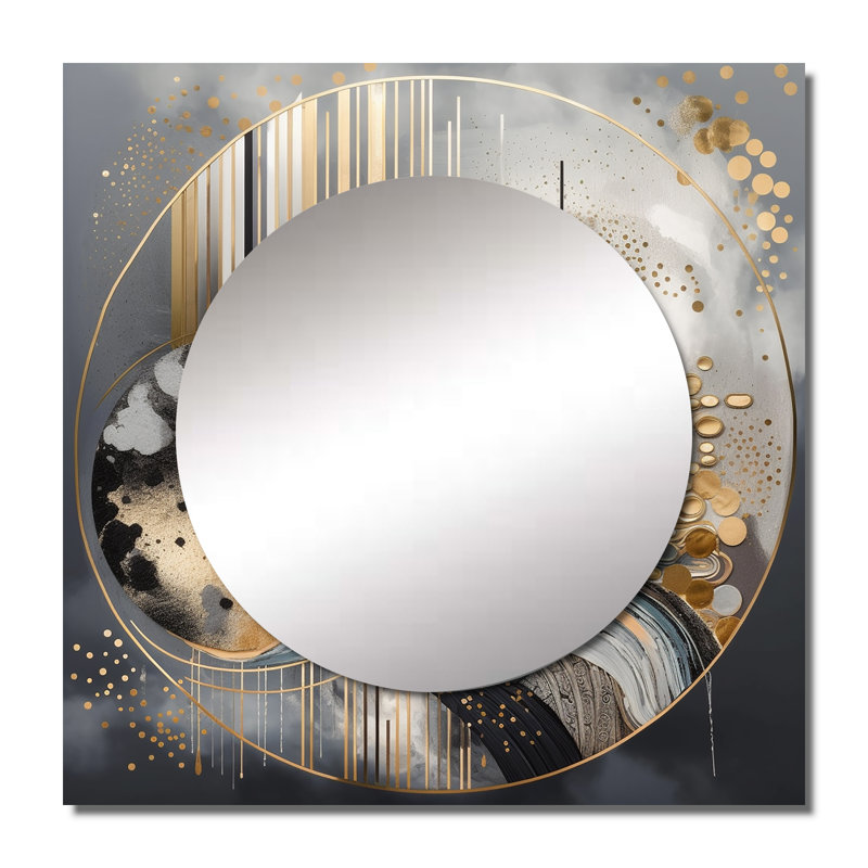 Billyjoe - Abstract Marble Large Square Mirror Wall Decor For Bedroom, 23" x 23"