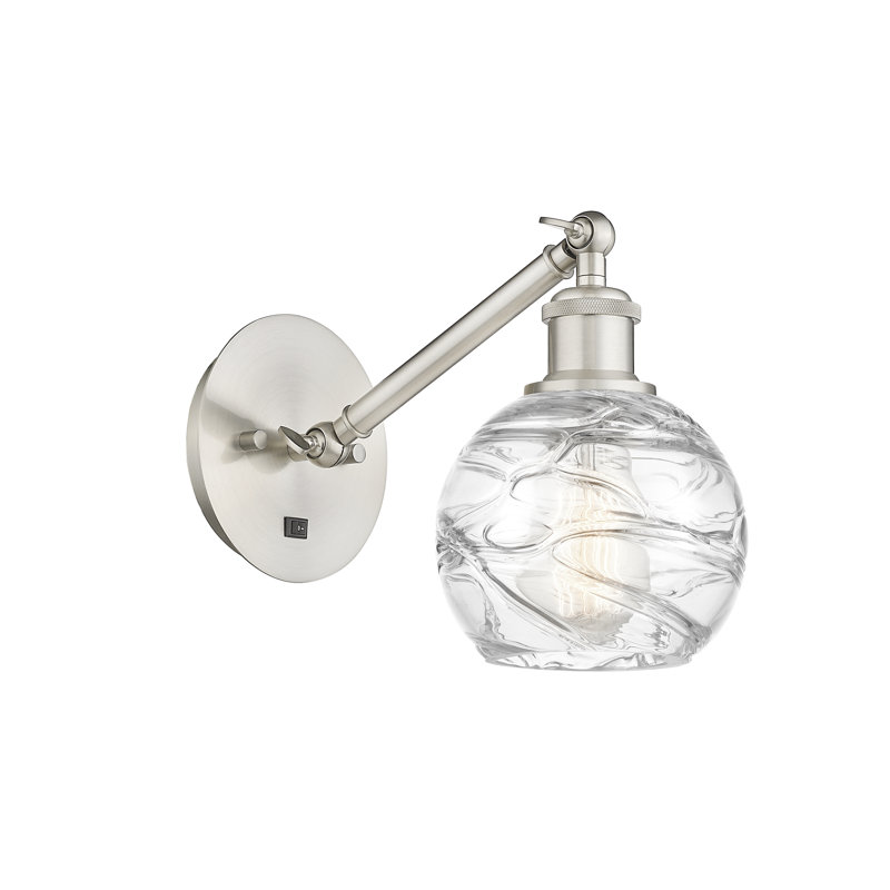 Applique murale 1 lumière 6 "avec bras réglable Shauna, Incandescente, Nickel satiné brossé