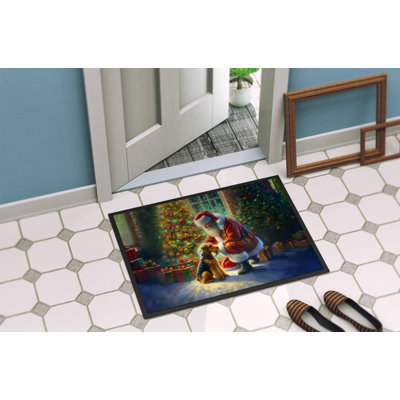 Airedale Terrier and Santa Claus Doormat