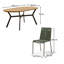 6 - Person Solid Wood Patio Dining Set Oval Table-1875369880