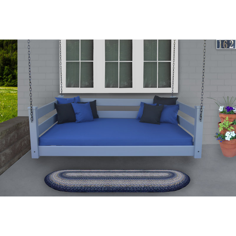 Adrow Solid Wood Hanging Daybed, Graphite, Full/Double
