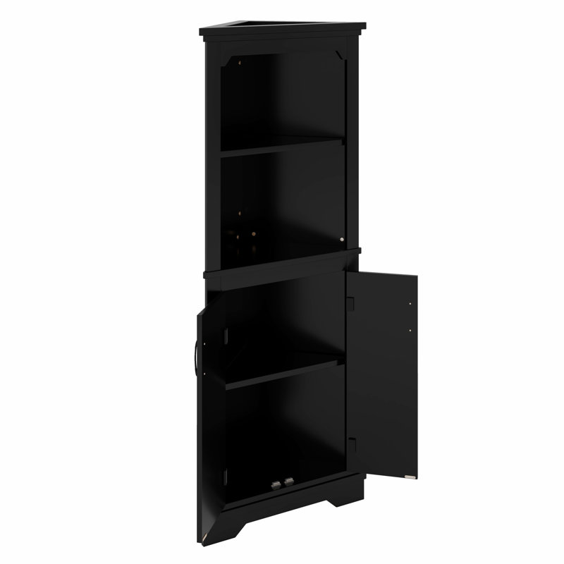 Grande armoire d'angle avec portes, Noir