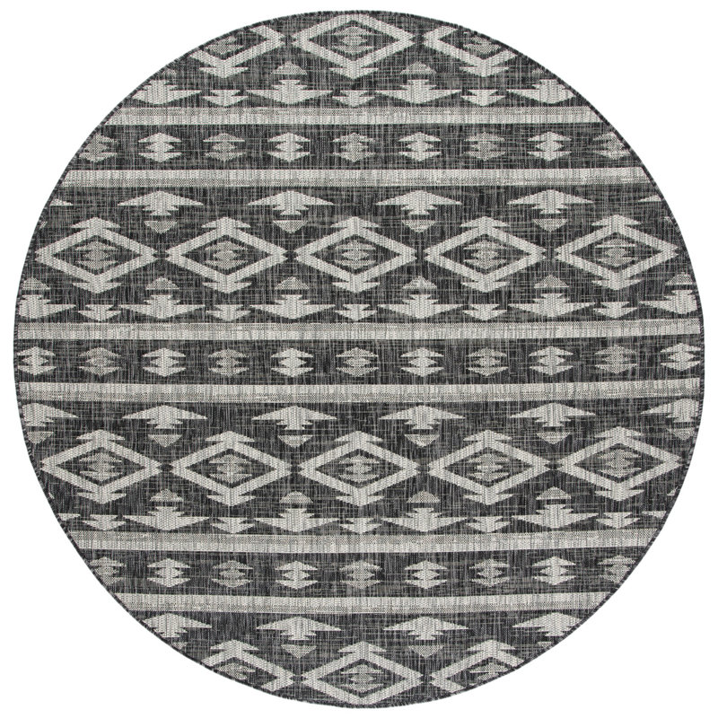 Amarien Southwestern Indoor/Outdoor Area Rug, Round 4'