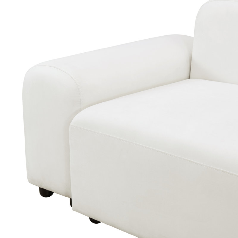 White Microfiber 4-Piece Sectional Sofa Set Living Room Sofa