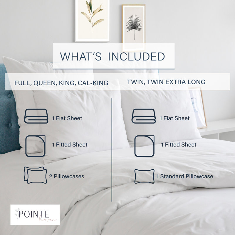 Pointehaven 200TC Percale 100% Cotton Deep Pocket Sheet Set, Cypress Paisley, Full Sheet Set