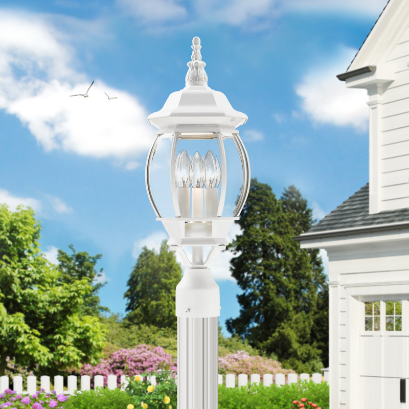 Tête de lanterne d'extérieur 3 lumières Kelly, Blanc texturé
