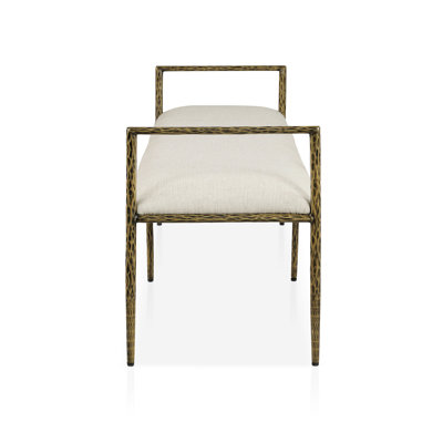 Banc d'appoint moderne en métal martelé 60 po Lalia