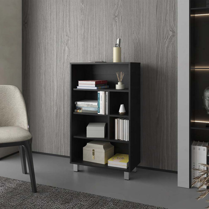 Bibliothèque avec 6 tablettes, Noir