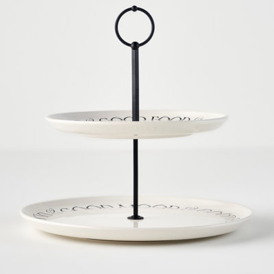 Motto 2-Tier Ceramic Serving Stand
