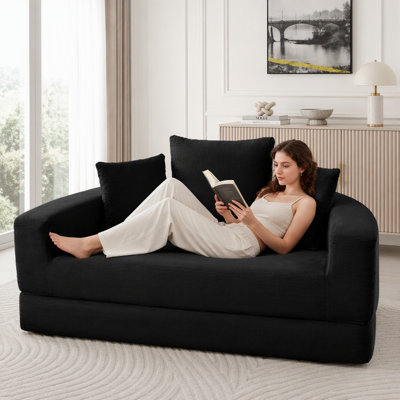 Canapé-lit convertible, multifonctionnel, lit circulaire, futon réglable