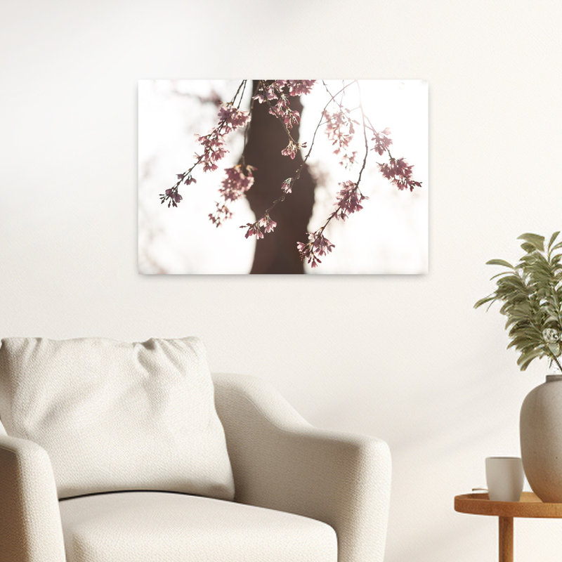 Contemporary Art Abstract Contemporary Cherry Flower Landscape Wall Art 1 Piece Wrapped Canvas Wall Art