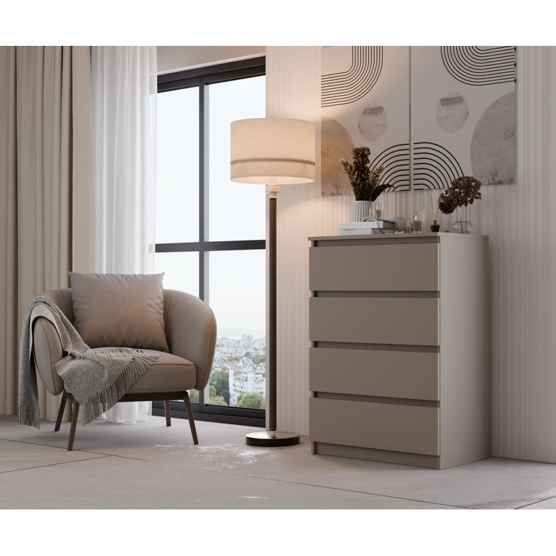 Tonya 4 Drawer 70Cm W Chest Of Drawers, Grey