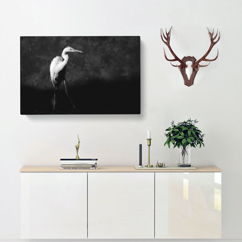 Stork Bird - Wrapped Canvas Painting, 50cm H x 76cm W x 3cm D