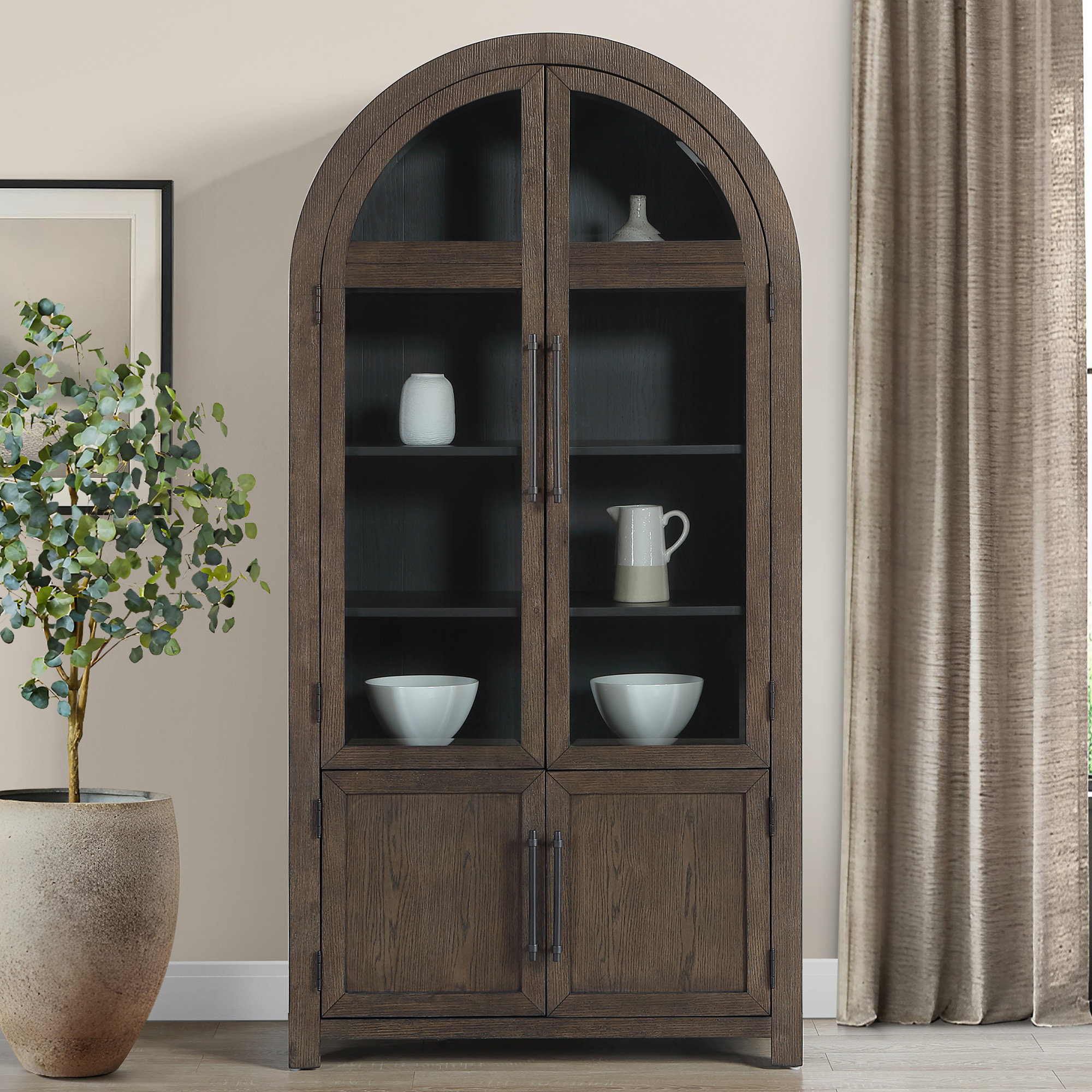 Lark Manor Magnolia Curio Cabinet | Glass Doors & Storage
