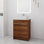 Meuble-lavabo simple autoportant 24 po avec plateau en céramique Aalicia, 2 portes, 1 tablette réglable