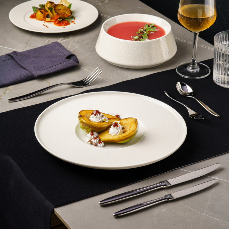 Assiette plate en porcelaine Privilege Gourmet | Blanc | Paquet de 6 | 11 po