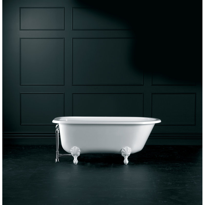Freestanding Bathtub Drain Kit for Above-Floor Installation Box, Polished Chrome
