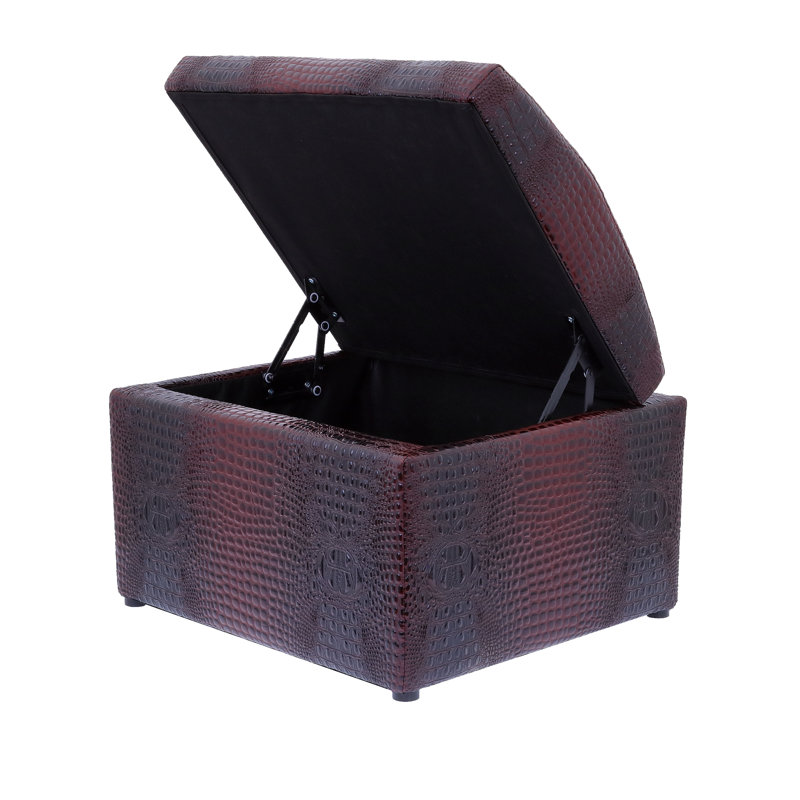 Repose-pieds, Similicuir rouge hickory