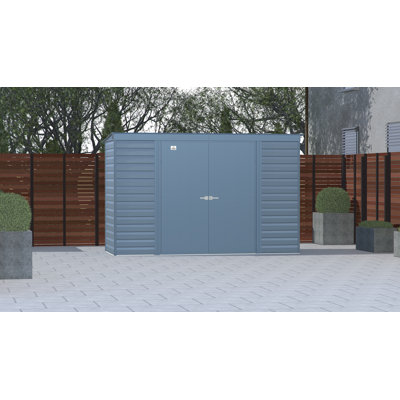 Select Steel Storage Shed Steel Storage Shed, 10X4, Blue Grey