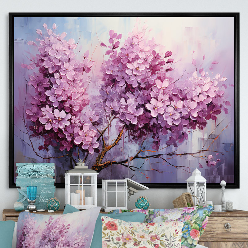 Whispers of Lilac III - Imprimé, Cadre flottant noir, H 30 po x l 40 po x P 1,5 po
