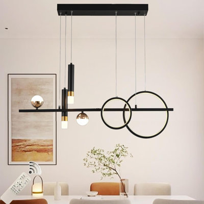 Modern Chandeliers For Dining Roomdimmable Led Linear Pendant Light With Remote Control Pendant Lighting Hanging Light Fixtures For Kitchen Island Dining Room Living Room