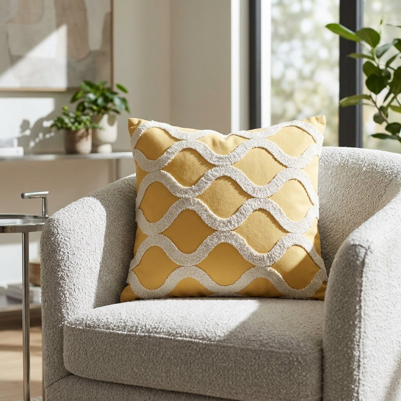 Oreiller de luxe en nid d’abeille, 20 po x 36 po, Coussin lombaire