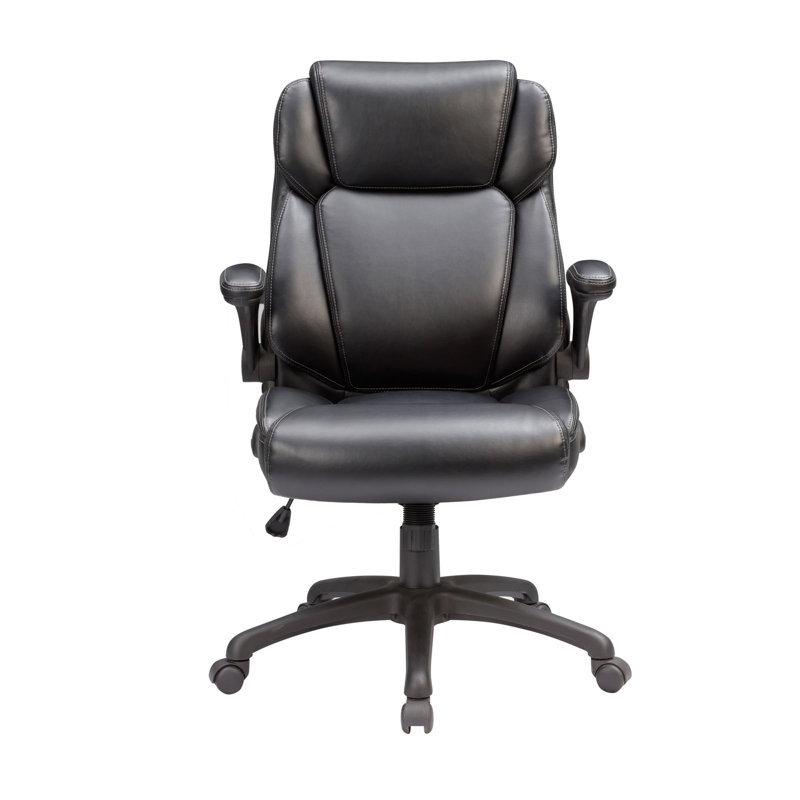 Chaise de bureau moderne et ajustable, fauteuil pivotant rembourré en cuir pour bureau, gris