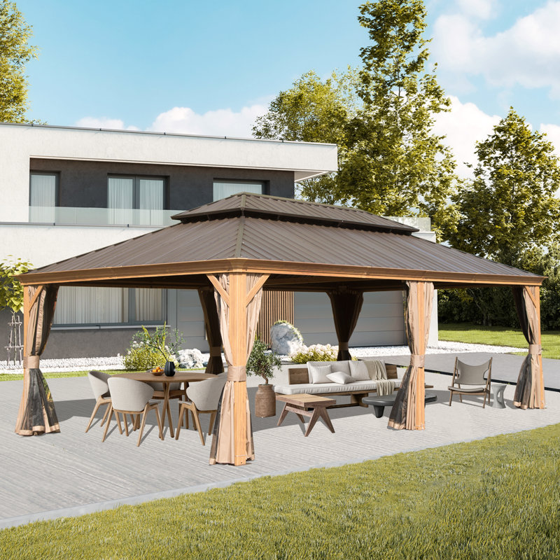 Galvanized 22 Ft. W x 14 Ft. D Aluminum Patio Gazebo