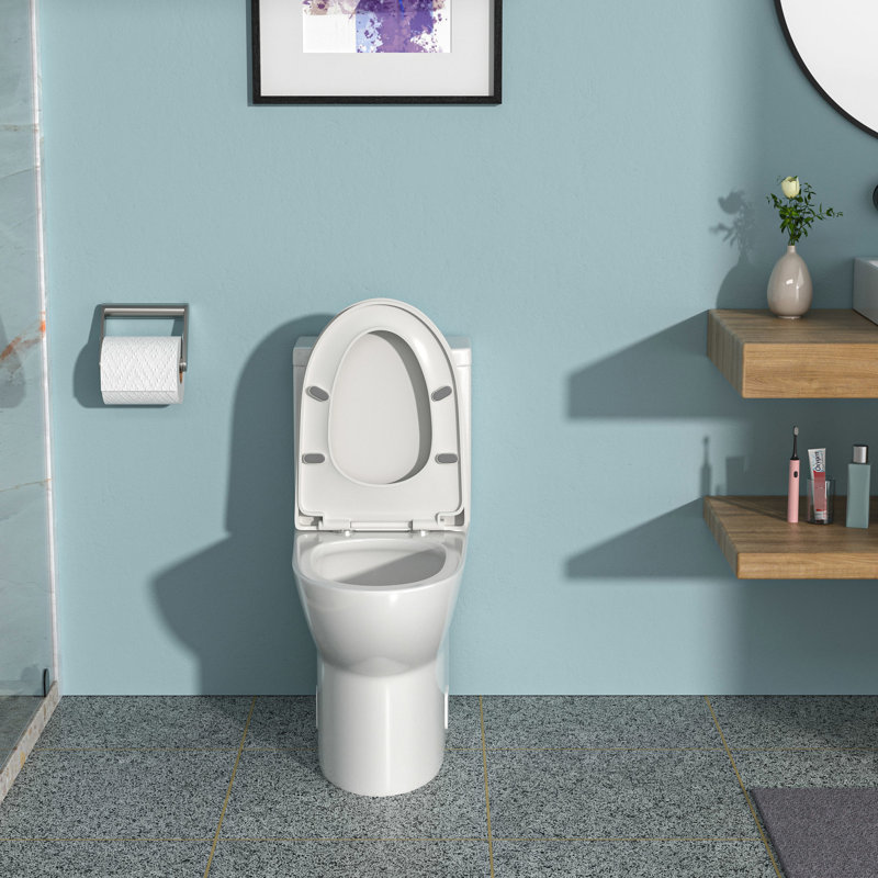 Toilette en céramique avec système de chasse d'eau à siphon - Technologie de chasse silencieuse et efficace double performance puissante, réduit l'entretien