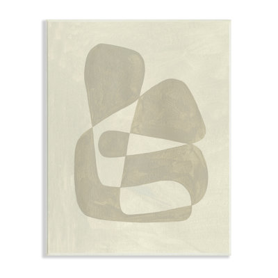 " Minimal Shape Abstraction Contrasting Line Tones Beige Tan " by Emma Caroline