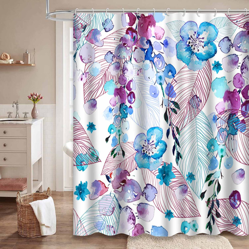 Rideau de douche à 12 crochets, L 72 po x l 84 po